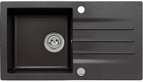 Mojito 40 Küchenspüle Farbe Axis Schwarz Material Axigran 50er Spülbecken Siphon, Einbau Granitspüle