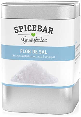 Spicebar Flor de Sal - Feinste Salzblumen aus Portugal, Meersalz-Flocken naturbelassen (1x70g)