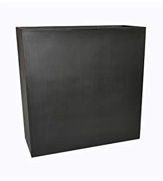 eastwest pflanzkübel Raumteiler für Rollen L100x B40x H100cm aus Fiberglas in schwarz-anthrazit