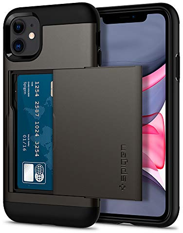 Spigen Slim Armor CS Hülle Kompatibel mit iPhone 11 Kartenfach -Gray