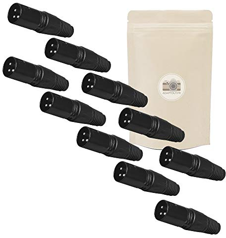 X10 Prise XLR 3 Broches Male à Souder Fiche Connecteur Soudure Audio pour Ecouteurs Guitare Chaîne HiFi Microphone Casque - ADAPTOUT Marque FRANÇAISE
