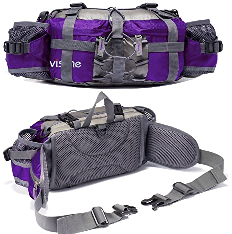 Riñonera al aire libre Senderismo Pesca Riñonera 2 Soporte de botella de agua Paquete lumbar