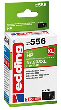 edding Druckerpatrone EDD-556 - Einzelpatrone - Schwarz - 30 ml - Reichweite 950 Seiten - Ersetzt HP 903XL (T6M15AE)