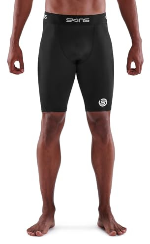 SKINS Serie-1 Premium-Kompressionsstrumpfhose für Herren, verbesserte Durchblutung, reduziert Schmerzen bei Rugby, Laufen und Workouts, Schwarz, Mittel
