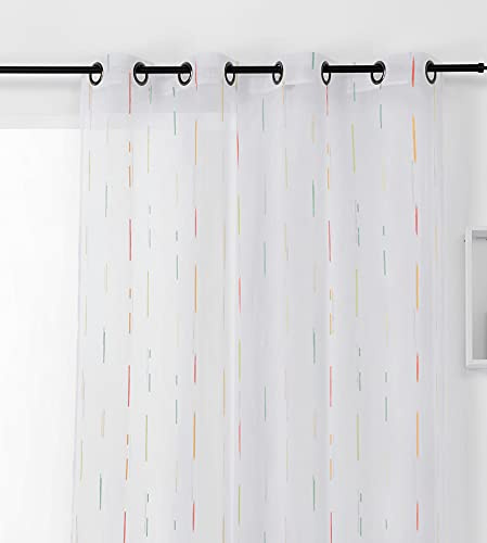 Linder Vorhang, Mehrfarbig, 140 x 270 cm