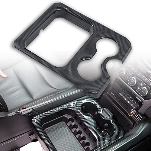 FINMOKAL 2019–2021 für Dodge Ram 1500 ABS Kohlefaser Front-Wasserbecherhalter Abdeckung Trim