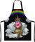 Wasach Einhorn-Katzenschürze, Hipster-Katzenkleidung, farbige Sonnenbrille, verstellbares Halslätzchen für Männer und Frauen, geeignet für Küche, Kochen, Kellnerin, Koch