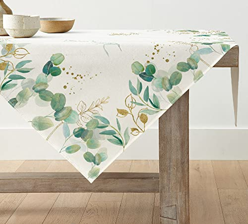 Artoid Mode Eukalyptus Frühling Tischwäsche, Saisonnal Sommer Küche Tisch Dekoration Drinnen Urlaub Party Dekor Quadrat 85 x 85 cm