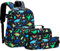 Kinder Jungen Schultasche, Dinosaurier Rucksack Kindergarten Grundschule Rucksack 3 Stück mit Lunch Bag Federmäppchen für Teenager Schüler (Dinosaurier)