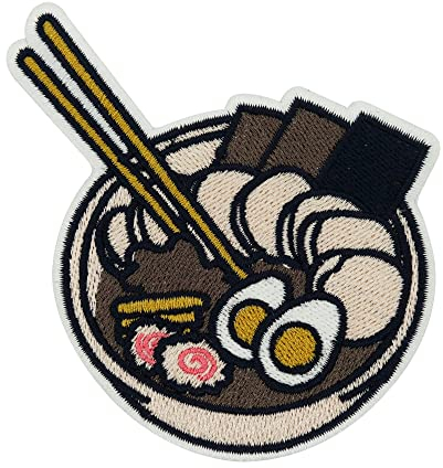 Finally Home Food Bowl Patch zum Aufbügeln | Asiatische Patches, Japan Bügelbild, Essen Aufbügler, Sushi Aufnäher, Tofu Bügelpatch
