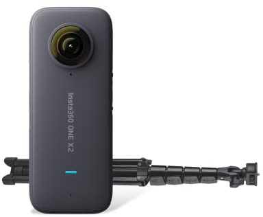 Insta360 One X2 Waterproof 360 Action Camera, 5.7K Video, Touchscreen, with Tripod Stand, 64gb sd Card and Matterport 12 Month Starter Plan Bundle