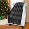 Catalonia Classy Sofadecke mit doppeltem Mikroplüsch-Sherpa-Fleece, superweich, geeignet für alle Jahreszeiten, Flauschiger Plüsch, kuschelige, Dicke Couchüberwürfe，Chevron-Druck Holzkohle,150x130 cm