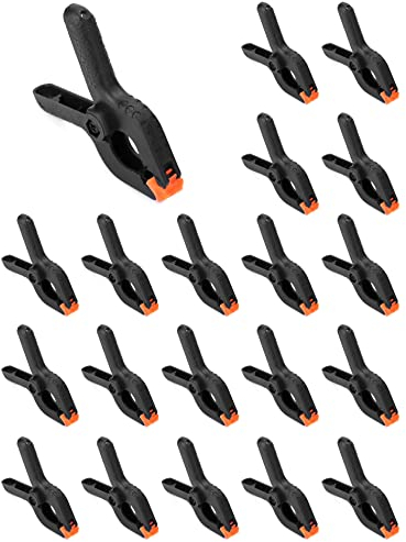 QWORK® 20pz Morsetti a Molla in Nylon 2.5 Pollici 6.5 cm per Fai da te, Falegnameria, Studi Fotografici, Telone