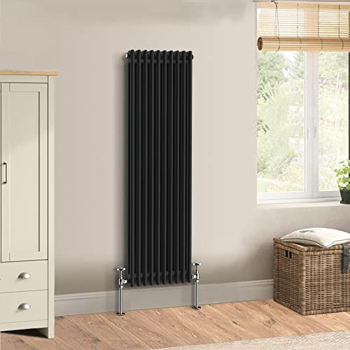 Warmehaus Radiatore verticale tradizionale in ghisa, a doppia colonna, 1500 x 470 mm, perfetto per bagno, cucina, soggiorno