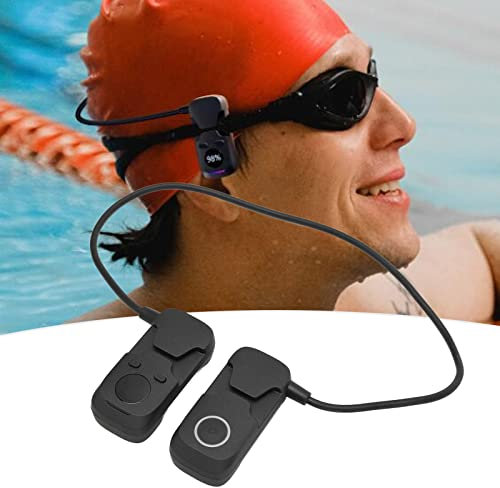 GOWENIC Bone Conduction Bluetooth 5.3 Headphones, IPX8 Waterproof, 8G Memory, Long Battery Life, Black, Swimming Headphones