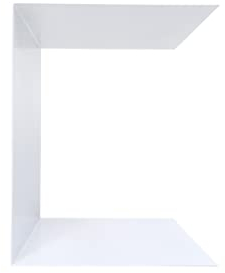 Mini Beistelltisch | Couchtisch | Metall | 26 cm x 20,5 x 20,5 cm | weiß | Indoor & Outdoor | Made in Germany | C-Form