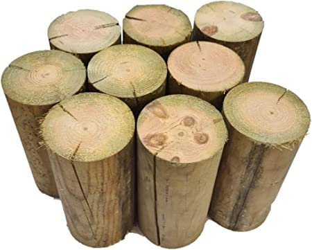 Palisade Ø 12 cm Länge 10 cm Kiefer imprägniert Pfosten Konstruktionsholz glatt