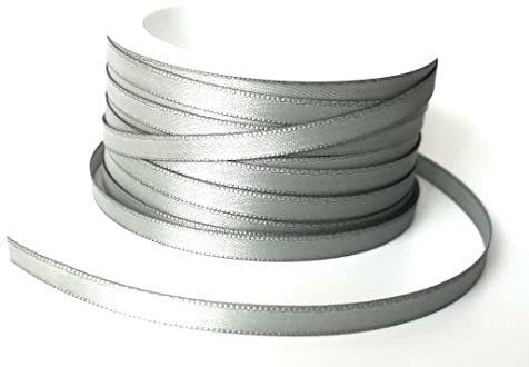 s.dekoda Satinband 50m x 6mm Grau Schleifenband Dekoband Satin