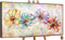 YS-Art Acryl Gemälde auf Leinwand handgemalt schöne Blumen Leinwandbild Abstrakt bunte Farben Wanddeko Wohnzimmer modern Wohndekor Büro Kunst mit Rahmen 140x70 cm