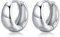 Chunky Creolen Ohrringe für Damen, Klein Hypoallergene Ohrringe Creolen Silber 925 Schmuck für Frauen Mädchen Männer 8mm
