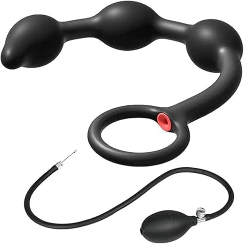Neuer Superlang Aufblasbar Analplug mit drei Kugeln und Pumpe,Riesige Anal Dildo Butt Plug,Silikon Analkugeln Anal Spreizer Analsex Groß Anal Dilatator SM Sexspielzeug Extreme Paare Frauen Männer