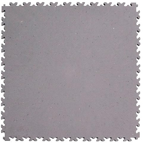 Craft-Equip INDUSTRY PVC FLIESE zum Klicken für Garage, Halle oder Werkstatt (PVC Fliese ECO hellgrau Leder)