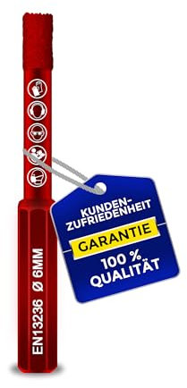 BERGMANN ® ∅ 6mm x HEX Profi Fliesenbohrer 6-kant Sechskant | Diamantbohrer Granitbohrer Akkuschrauber, Bohrmaschine Feinsteinzeug Fliesen Keramik