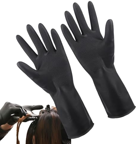 Haarfärbehandschuhe | Gummihandschuhe – Professionelle strukturierte Haarfärbehandschuhe, atmungsaktiv und puderfrei, lebensmittelecht, Friseursalon