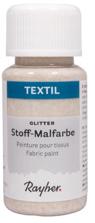 Rayher Textil Peinture pour Tissus Acrylique pailletée Flacon 50 ML Or, 35064616