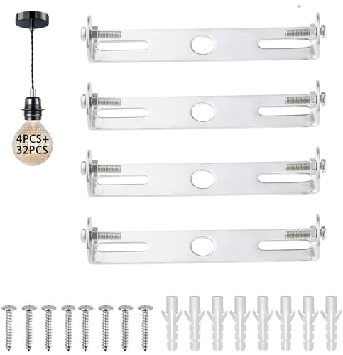 Rybtd 4 Pièces Support de Fixation Plafonnier - Plaque de Suspension 105mm pour Plafonnier de Bureau à Domicile