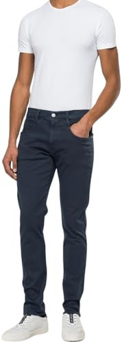 Replay Herren Jeans Anbass Slim-Fit Hyperflex Colour X-Lite mit Stretch, Blau (Blue 010-2), 33W / 30L