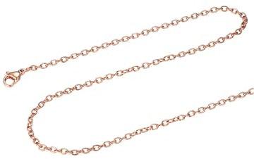 FOCALOOK Chaîne Or Rose en Acier Inoxydable Fabrication Collier Femme Chaîne Rolo 40+5 cm/2mm de Large