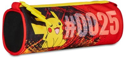 Seven Portapenne Scuola - POKEMON - PIKACHI - Giallo Rosso - Astuccio Scuola Bambino - Apertura con Zip -Bauletto Scuola - Accessori Zaino Scuola