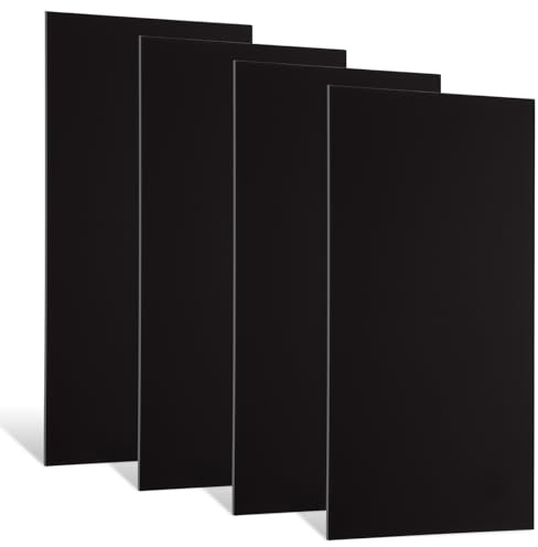 ZUQIAN 4 Pack Black Anodized Aluminum Sheet Metal 6 x 12 x 1/25 Inch (1mm Thick) Anodized Aluminum Metal Plates Blanks for Home Decoration, Laser Engraving, Crafting