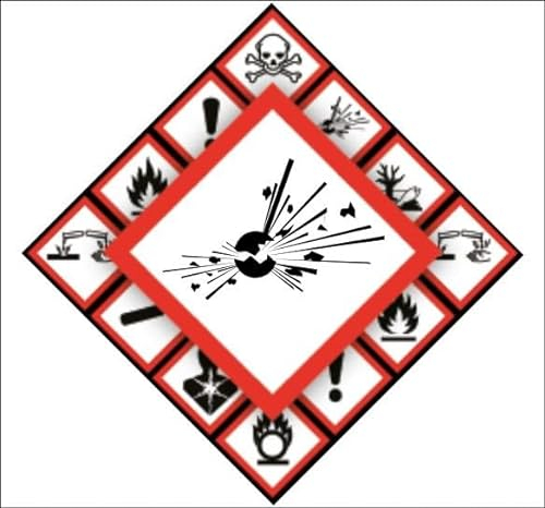 Korrosivität, ätzende Stoffe, Aufkleber-Set, rot, weiß GHS05- Kennzeichnung