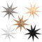 SUNBEAUTY 5er Set Papiersterne Braun 30cm Grau Faltstern Weihnachten Dekoration Schwarz 9 Zacken Weiß Faltsterne Party Deko für Weihnachtsdeko Hochzeit Geburtstag Tischdeko