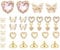 27pcs Mixed Styles 3D Nail Charms, Butterfly Nail Charms Dangle Heart Charms for Nails Crown Heart Nail Gems Nail Jewelry Charms for Women Girls (Gold)