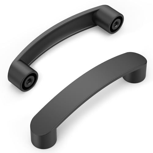 FURNIWARE - 10 tiradores negros para muebles, cocina y cajones, con distancia entre orificios de 96 mm