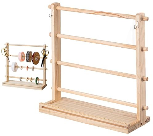 Kongou Organizzatore Di Nastri, 4 Livelli Supporto Per Bobine Di Nastro In Legno, Rack Organizzatore Per Supporti Per Nastri Supporto Per Bobine In Legno Per Negozio Di Torte Negozio Di Fiori