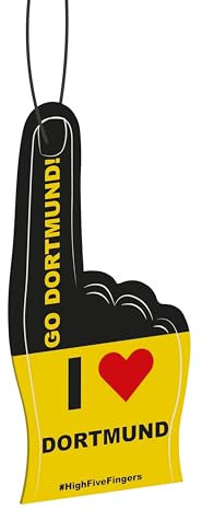 Dortmund Fahne Fanartikel HIGH FIVE FINGERS Auto Duftbaum mit 5 Düften | Air Freshener | Duftspender | Raumduft | Lufterfrischer