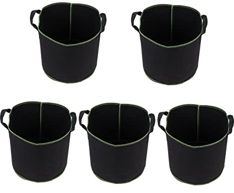 CAXUSD 5 Pièces de semis de Croissance des Plantes Pochette pour Plantes de Jardin Jardinage de Jardinage jardinières Pot de Fleur Sacs de Culture en Tissus Non tissés