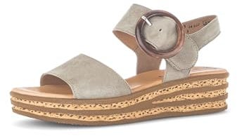 Gabor Damen Plateausandalen 64.550-4 cm Plateauabsatz & Klettverschluss - Elegante Sandalen & Slides für Damen - Schilf 31