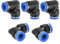 PATIKIL Push to Connect Fittings PV-3/8(10mm) Tube OD, 5 Stück Kunststoff-Winkelverbinder Luftschlauch-Schnellkupplungspneumatik für Industrierohr-LKW-Luftsystem, Blau