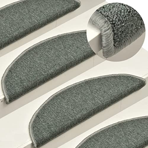 XGWKCNV Furniture Select Teppich-Stufenmatte, dunkelgrün, 56 x 17 x 3 cm, 15 Stück