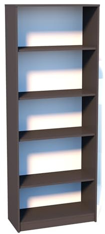 Home Collective Bücherregal mit 5 Ebenen Regal in Matter Ausführung 74 cm breit Standregal mit 4 Einlegeböden ideal für Schlafzimmer Wohnzimmer Flur strapazierfähige Laminatplatte 16 mm dick Graphit