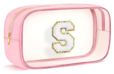 Geschenke für Mädchen Teenager - Personalisierte Transparente Kulturtasche Geburtstagsgeschenke für Teenager Kinder Damen Familie Reisetasche wasserdichte Kosmetiktasche mit Reissverschluss Rosa S