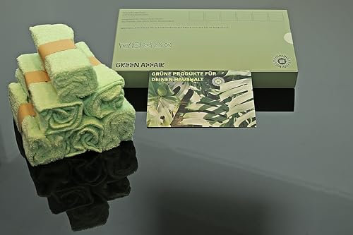 Generisch Lot de 6 chiffons de nettoyage durables en bambou - 100 % bambou - 25 x 25 cm - Vert
