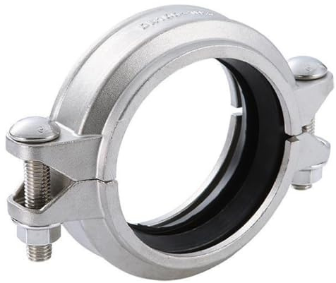 1 Stück 1-1/2 2 2-1/2 3 4 Edelstahlklemme 304 Mit Silikondichtung, Klemmhülsenverbindung, Nutklemmen-Rohrverschraubung(DN50 60mm)