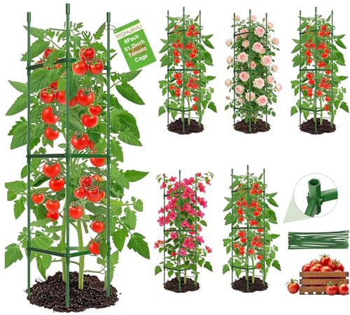 Tomaten Rankhilfe 3 Stück,bis zu 130 cm hohe Tomatenturm-Spaliere – Verbesserte Sechskantverbinder, Robuste,Verstellbare Tomatenstützen für Hochbeete,Rankhilfe Tomaten für Tomate, Rosen, Garten
