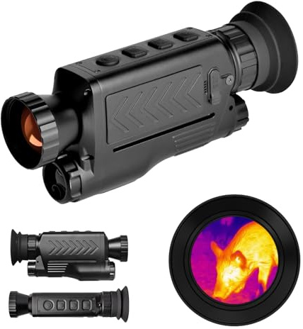 GTGUARD Clearview H35L Wärmebild-Monokular, 384 × 288 Nachtsichtfernrohr mit Laser-Entfernungsmesser, 1024 × 768 Mico-OLED, thermische Nachtsicht mit WLAN/Fernbedienung, 35-mm-Objektiv